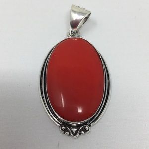 925 Sterling Silver & Red Jasper Pendant